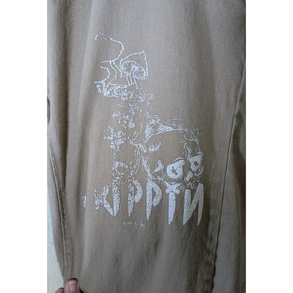 Ring Of Fire Tan Twill Moto Joggers Unisex Size XL Pull-on Trippin Graphic - Picture 3 of 9